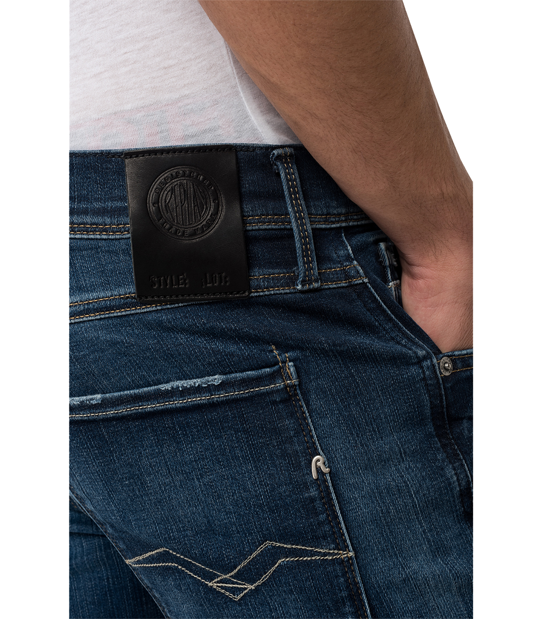 ANBASS 11.5oz Hyper Bio スーパーストレッチ スリム Ecoデニム 詳細画像 ダークブルー 8